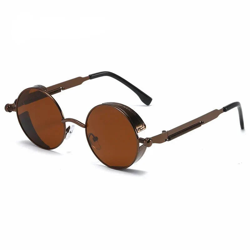 Men's Retro Steampunk Round Metal Sunglasses | Stylish Designer Eyewear