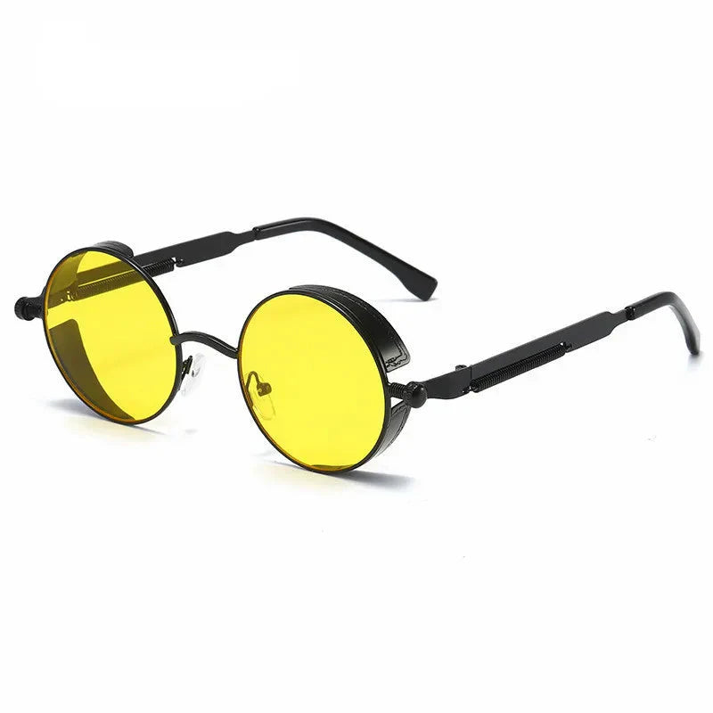 Men's Retro Steampunk Round Metal Sunglasses | Stylish Designer Eyewear