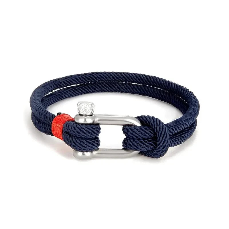 Zeus | Men's Dual-Layer Nautical U-Shackle Survival Rope Bracelet