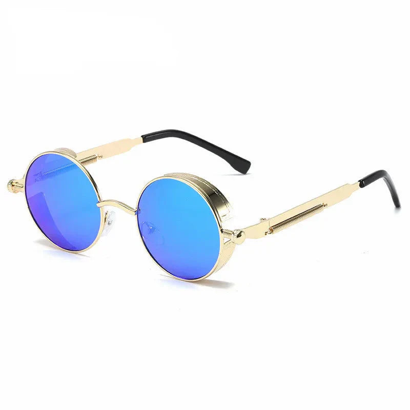 Men's Retro Steampunk Round Metal Sunglasses | Stylish Designer Eyewear