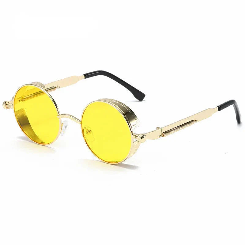 Men's Retro Steampunk Round Metal Sunglasses | Stylish Designer Eyewear