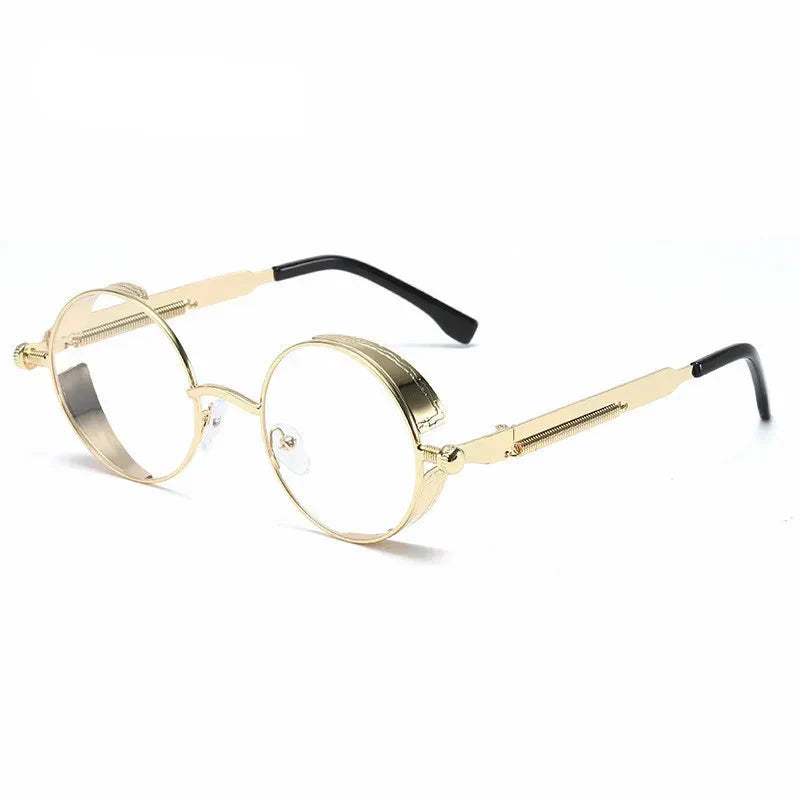 Men's Retro Steampunk Round Metal Sunglasses | Stylish Designer Eyewear