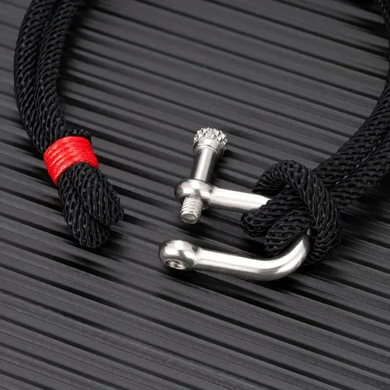 Zeus | Men's Dual-Layer Nautical U-Shackle Survival Rope Bracelet