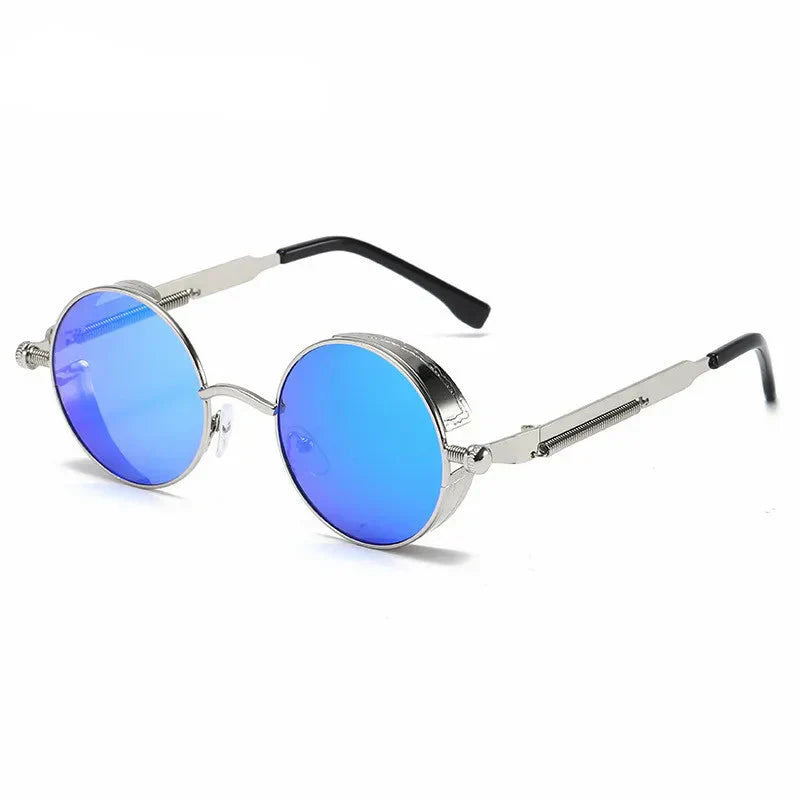 Men's Retro Steampunk Round Metal Sunglasses | Stylish Designer Eyewear