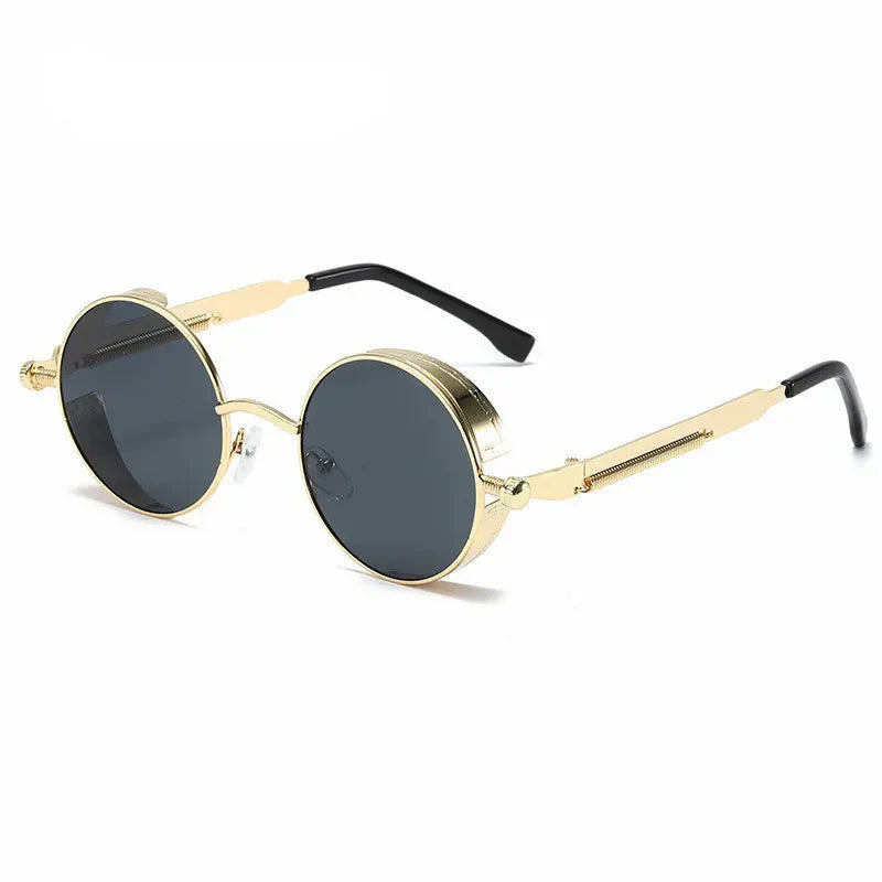 Men's Retro Steampunk Round Metal Sunglasses | Stylish Designer Eyewear