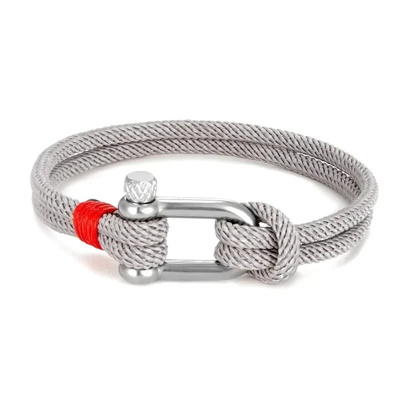 Zeus | Men's Dual-Layer Nautical U-Shackle Survival Rope Bracelet