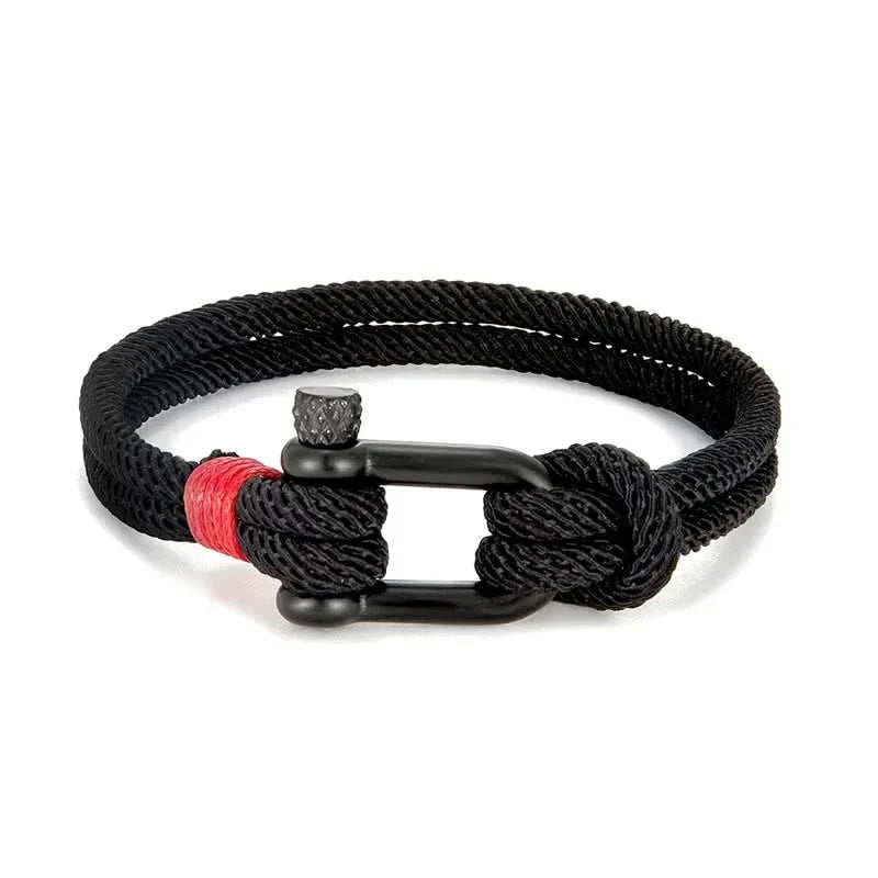 Zeus | Men's Dual-Layer Nautical U-Shackle Survival Rope Bracelet