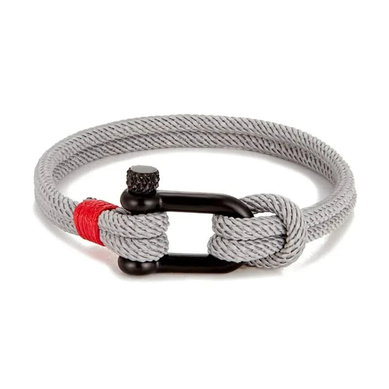 Zeus | Men's Dual-Layer Nautical U-Shackle Survival Rope Bracelet