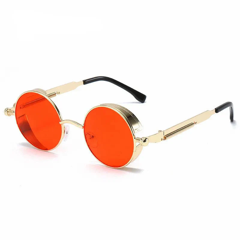 Men's Retro Steampunk Round Metal Sunglasses | Stylish Designer Eyewear