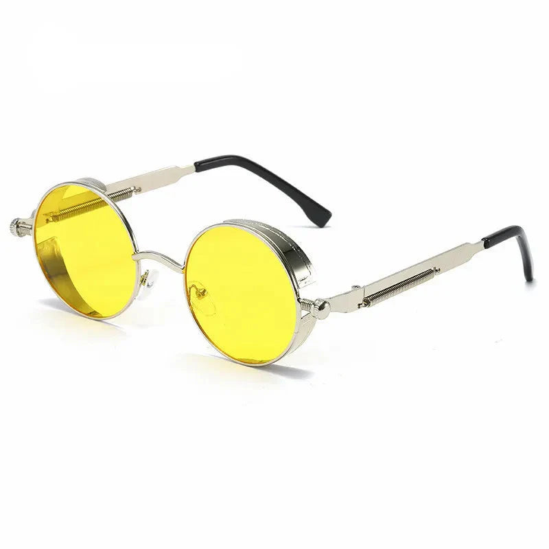 Men's Retro Steampunk Round Metal Sunglasses | Stylish Designer Eyewear