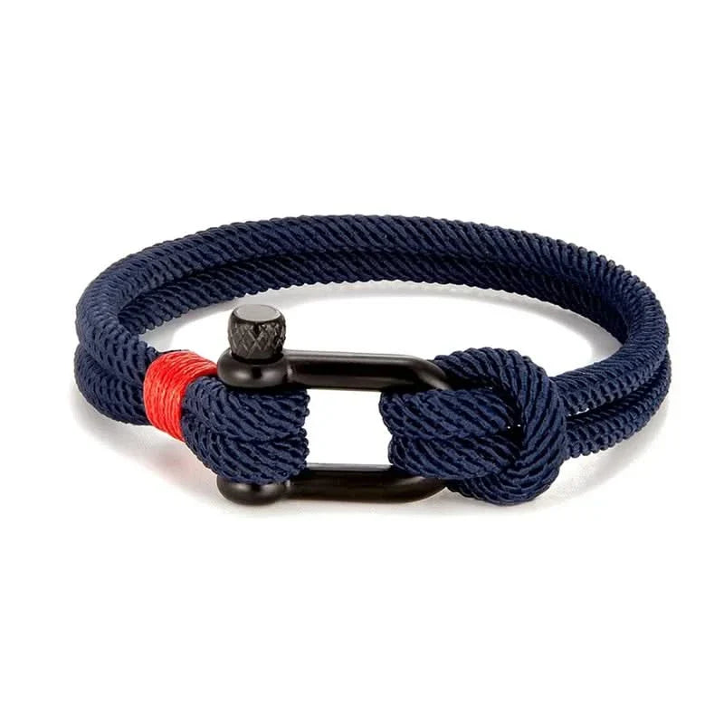Zeus | Men's Dual-Layer Nautical U-Shackle Survival Rope Bracelet