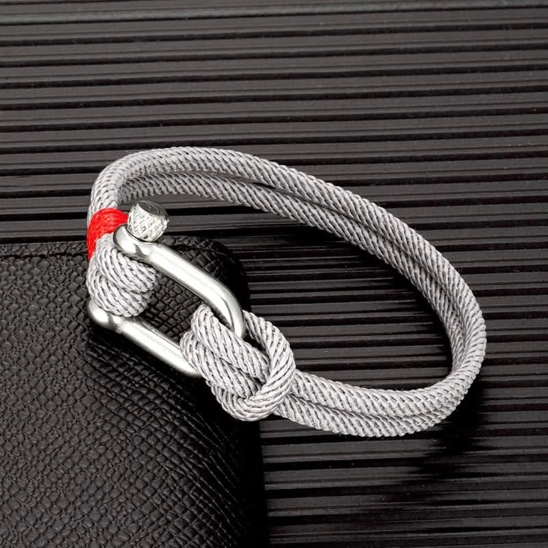 Zeus | Men's Dual-Layer Nautical U-Shackle Survival Rope Bracelet