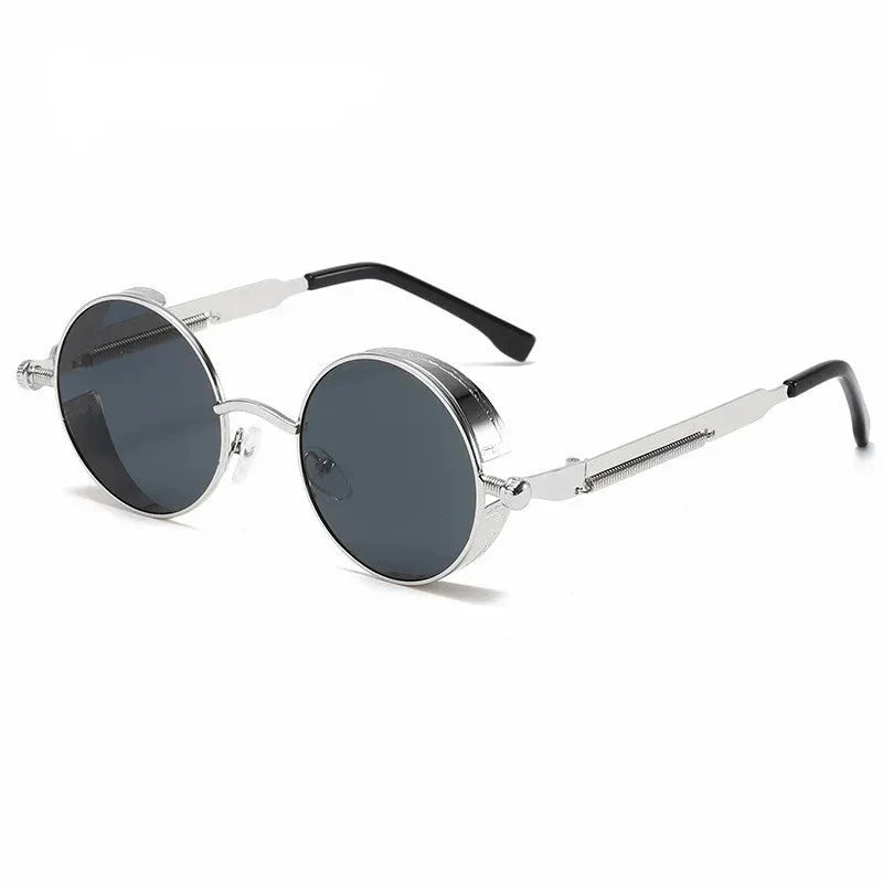 Men's Retro Steampunk Round Metal Sunglasses | Stylish Designer Eyewear