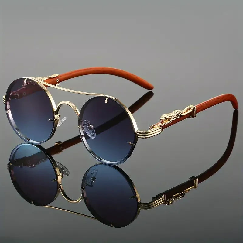 Comoros Retro Round Sunglasses - Men's Double Bridge Multicolor Eyewear