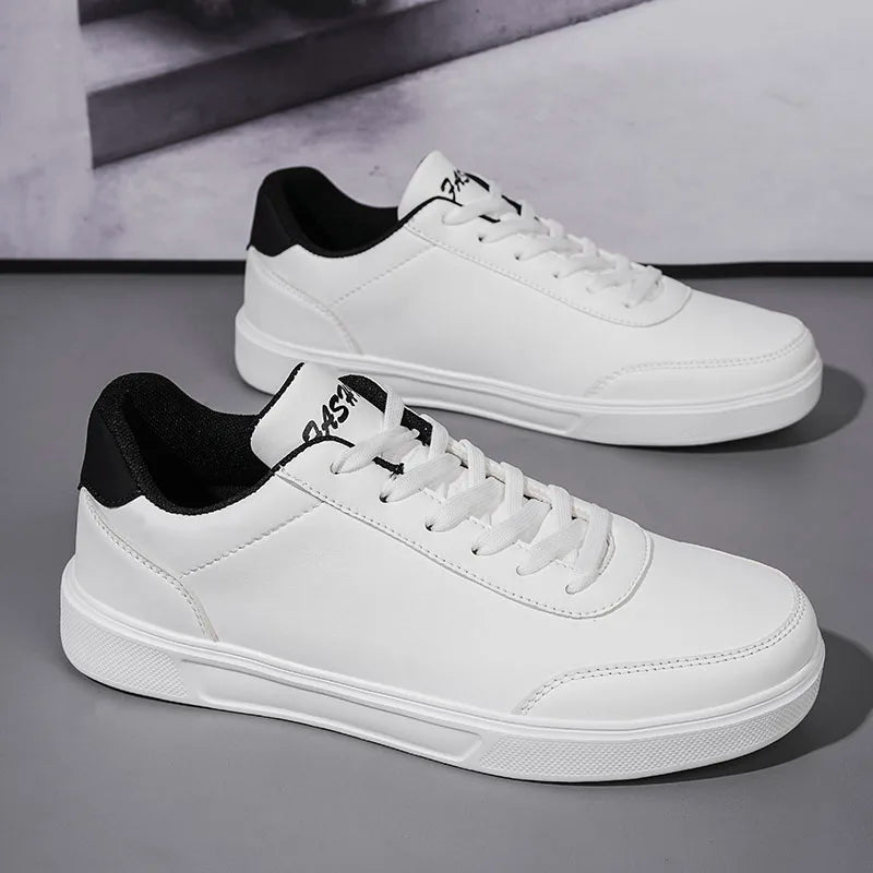 Deuce | Men's Lightweight White Canvas Sneakers - Casual Skate Shoes-Modavendi