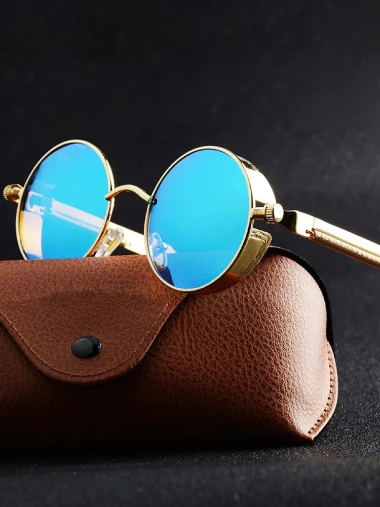 Men's Retro Steampunk Round Metal Sunglasses | Stylish Designer Eyewear