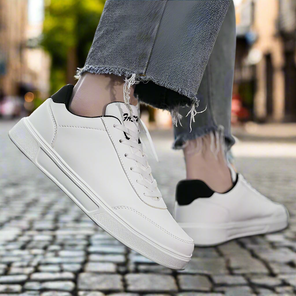 Deuce | Men's Lightweight White Canvas Sneakers - Casual Skate Shoes-Modavendi