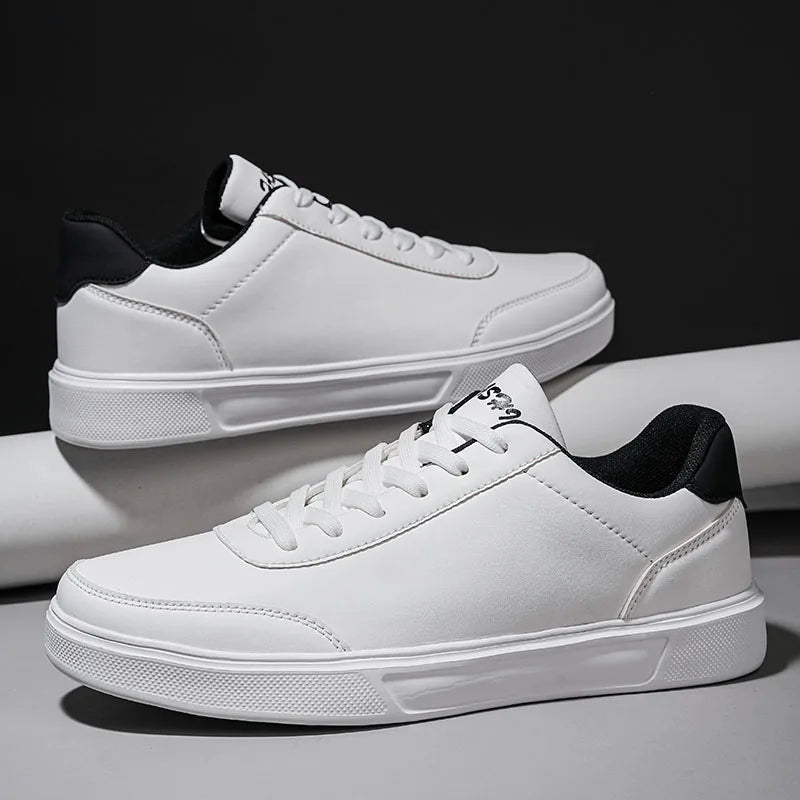 Deuce | Men's Lightweight White Canvas Sneakers - Casual Skate Shoes-Modavendi