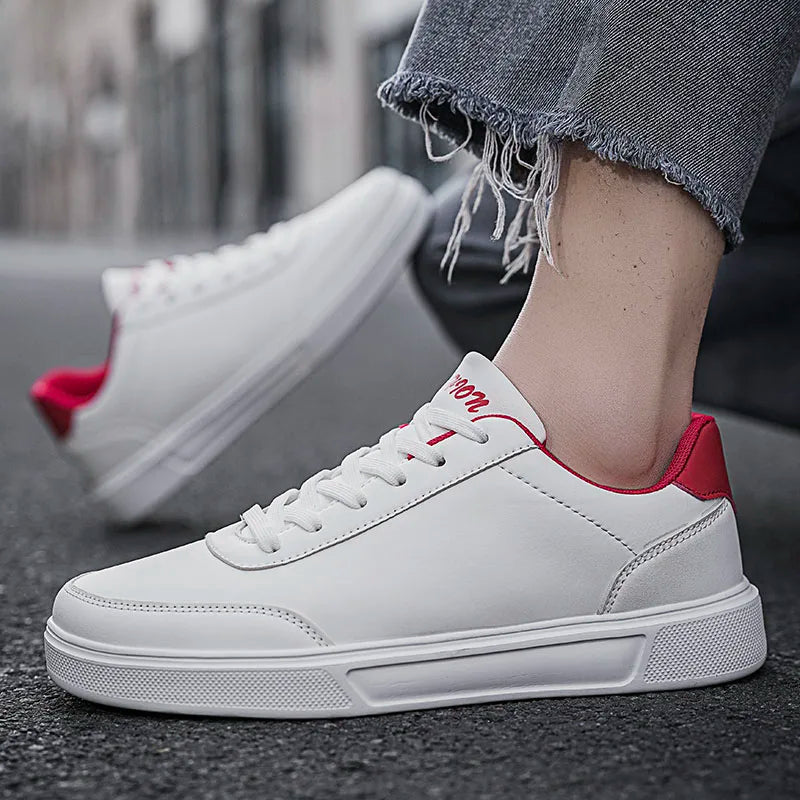 Deuce | Men's Lightweight White Canvas Sneakers - Casual Skate Shoes-Modavendi
