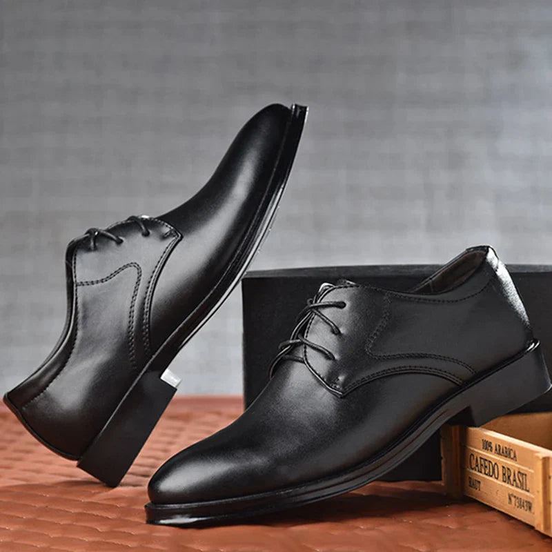 Beatty | Men's Classic Black Leather Oxford Dress Shoes
