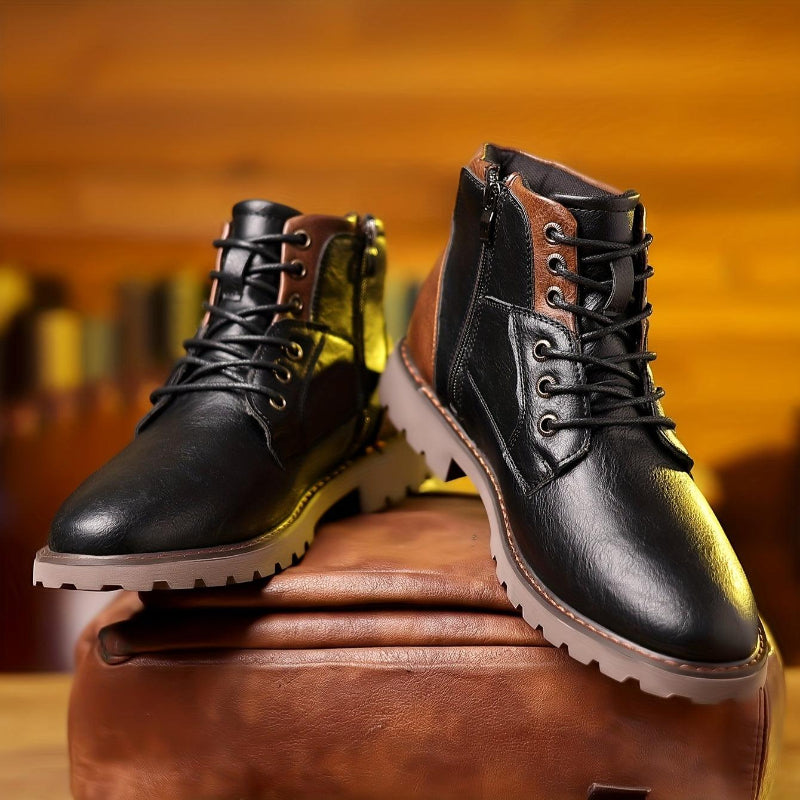 Sullivan Men's Leather Zipper Dress Boots – Stylish and Long-lasting Footwear