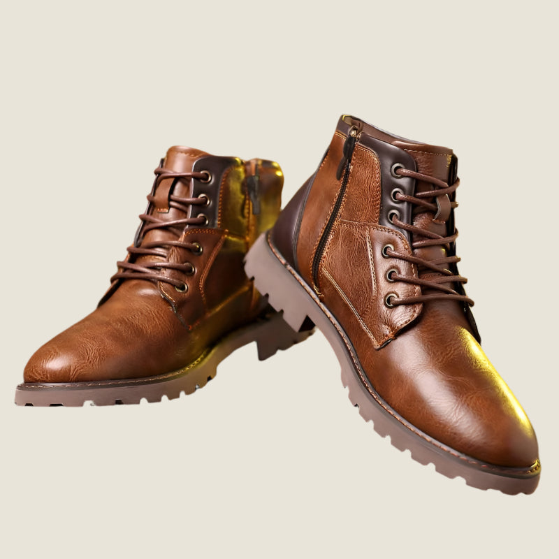 Sullivan Men's Leather Zipper Dress Boots – Stylish and Long-lasting Footwear
