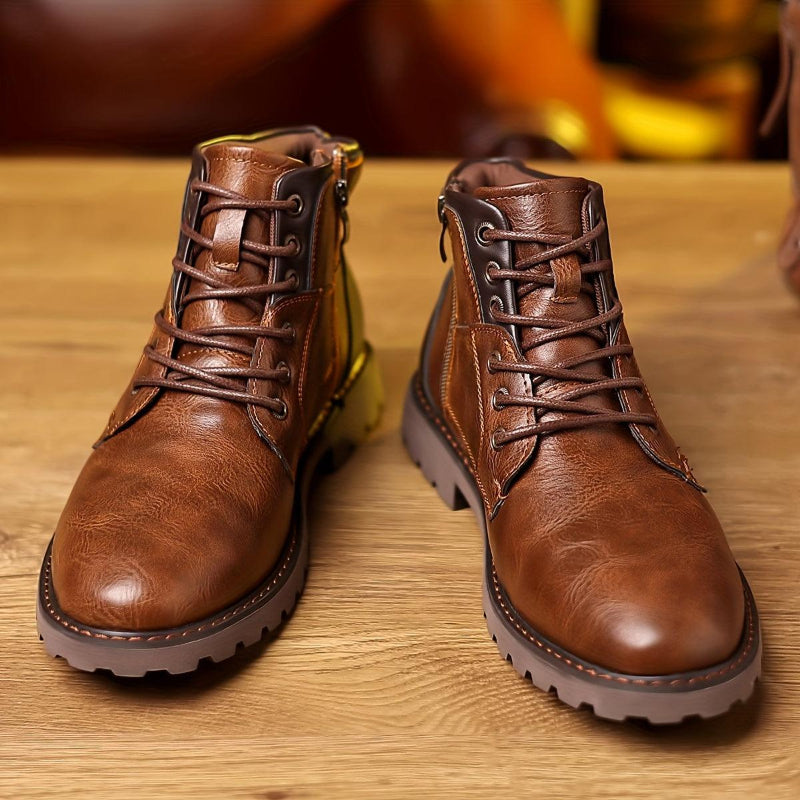 Sullivan Men's Leather Zipper Dress Boots – Stylish and Long-lasting Footwear