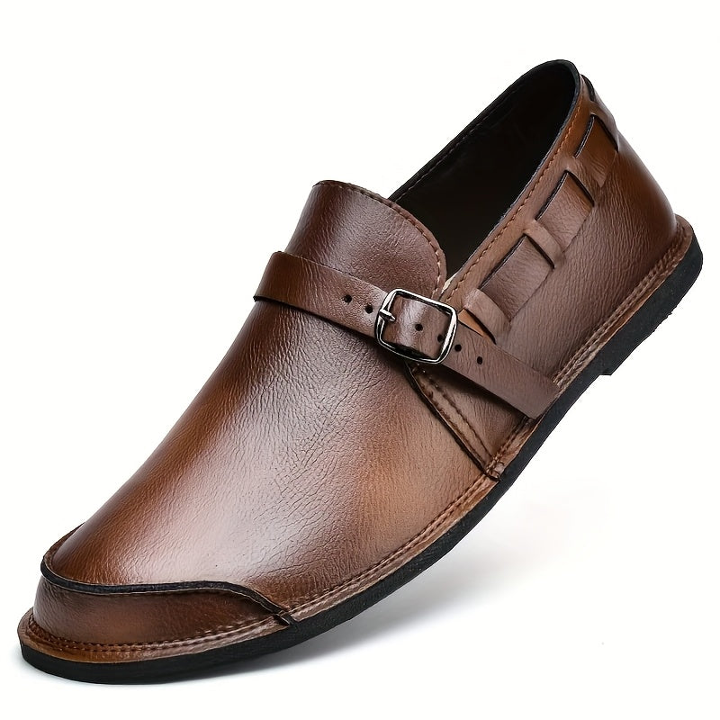 Foundry Men's Leather Monk Strap Loafers
