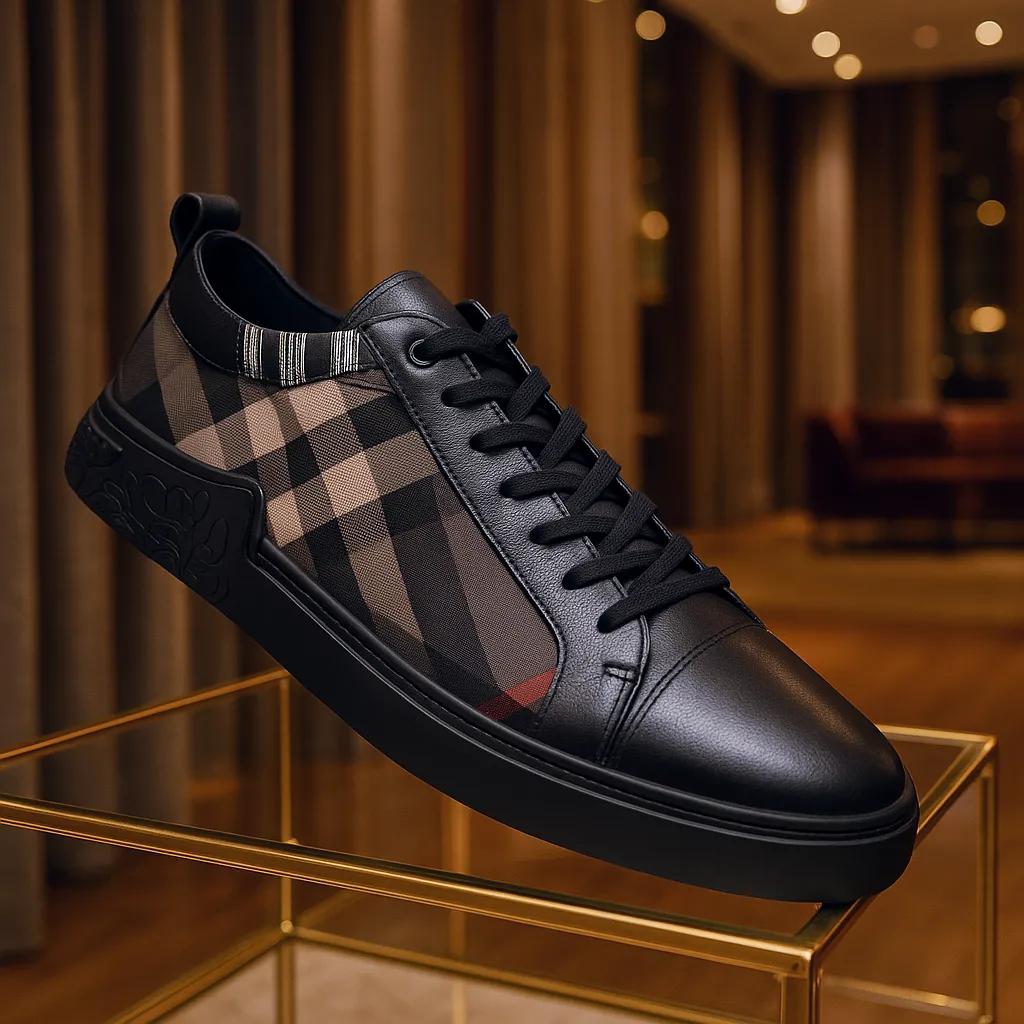 Monroe - Men's Casual Sneaker in Plaid Leather