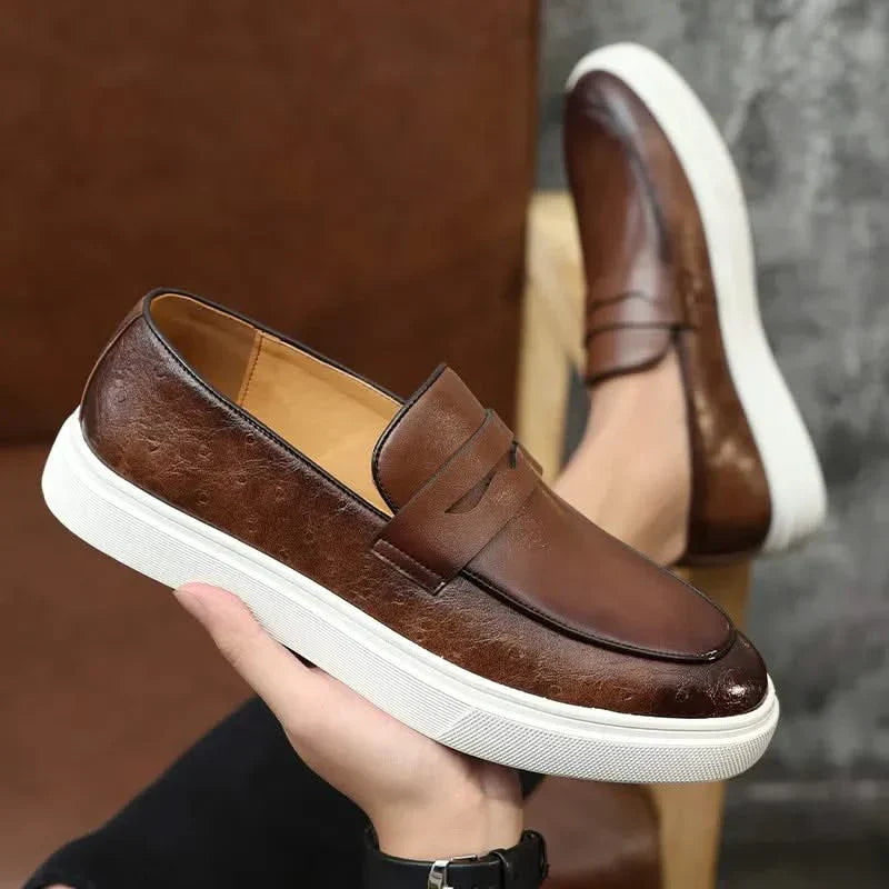 Boston | Men's Casual Leather Penny Loafers with a Touch of British Elegance