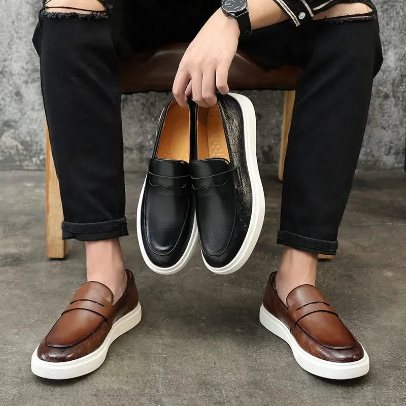 Boston | Men's Casual Leather Penny Loafers with a Touch of British Elegance