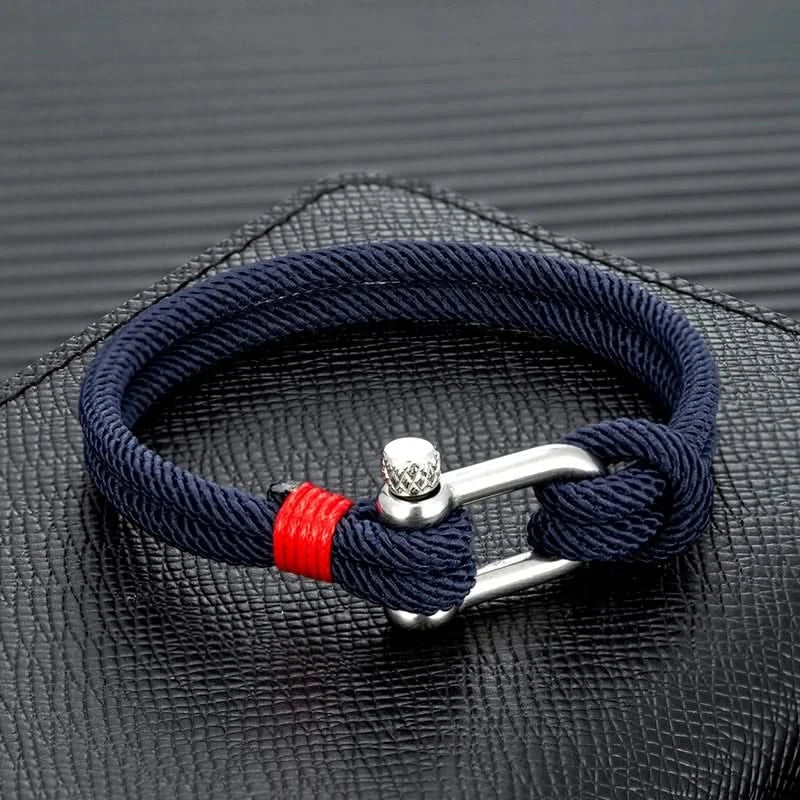 Zeus | Men's Dual-Layer Nautical U-Shackle Survival Rope Bracelet
