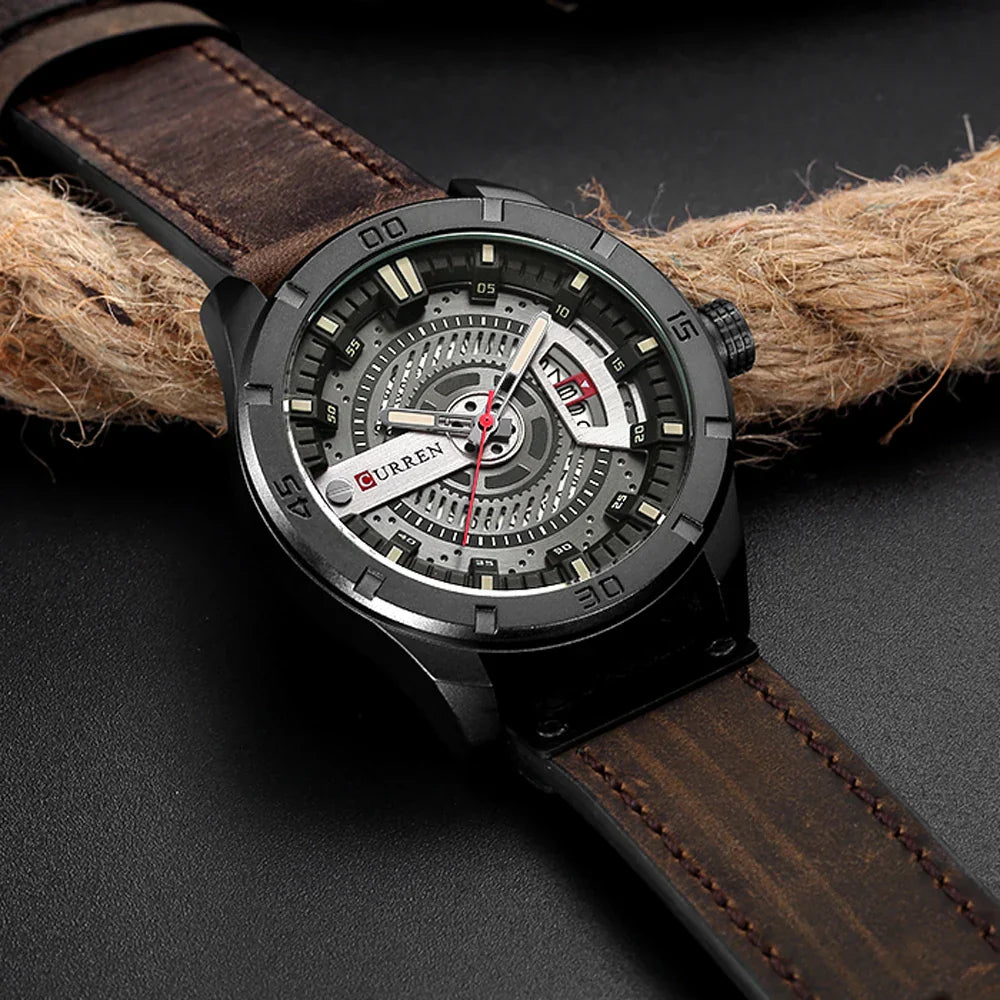 Men's Casual Military-Style Quartz Sports Watch by Bhutan