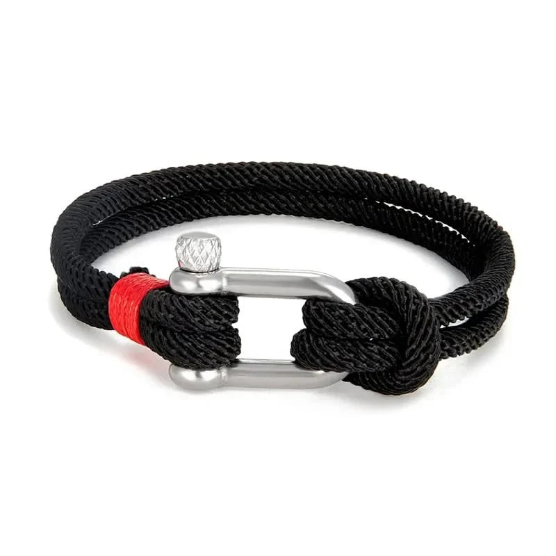 Zeus | Men's Dual-Layer Nautical U-Shackle Survival Rope Bracelet