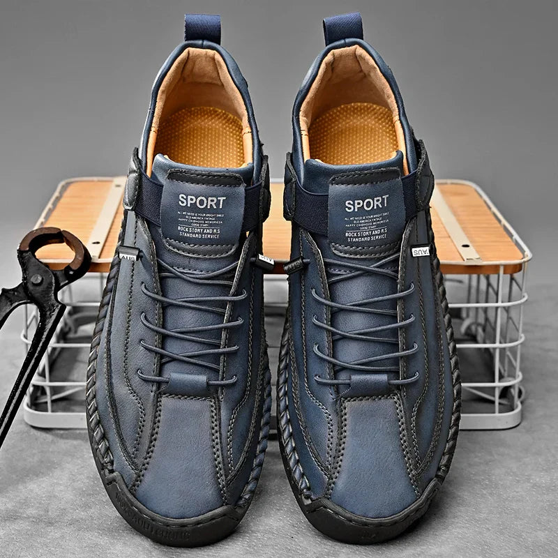 Santiago | Men's Artisan Leather Slip-On Loafers - Chic, Breathable Casual Flats & Moccasins