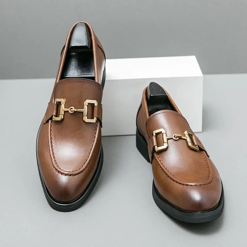 Edwin - Men's Decorative Buckle Loafers