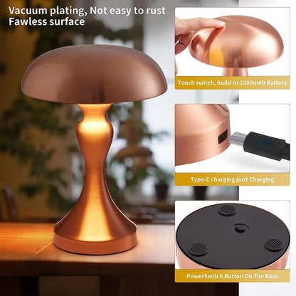 Stylish Rechargeable Touch-Sensor LED Table Lamp – Wireless Night Light for Effortless Ambiance