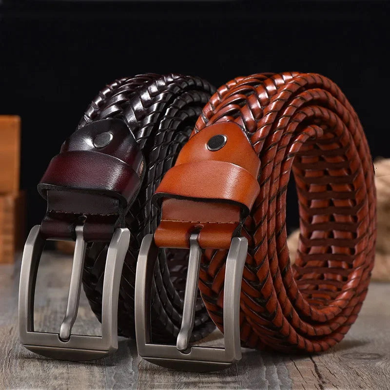 Nile | Men's Artisan Leather Belt - Stylish Retro Design with Breathable Buckle