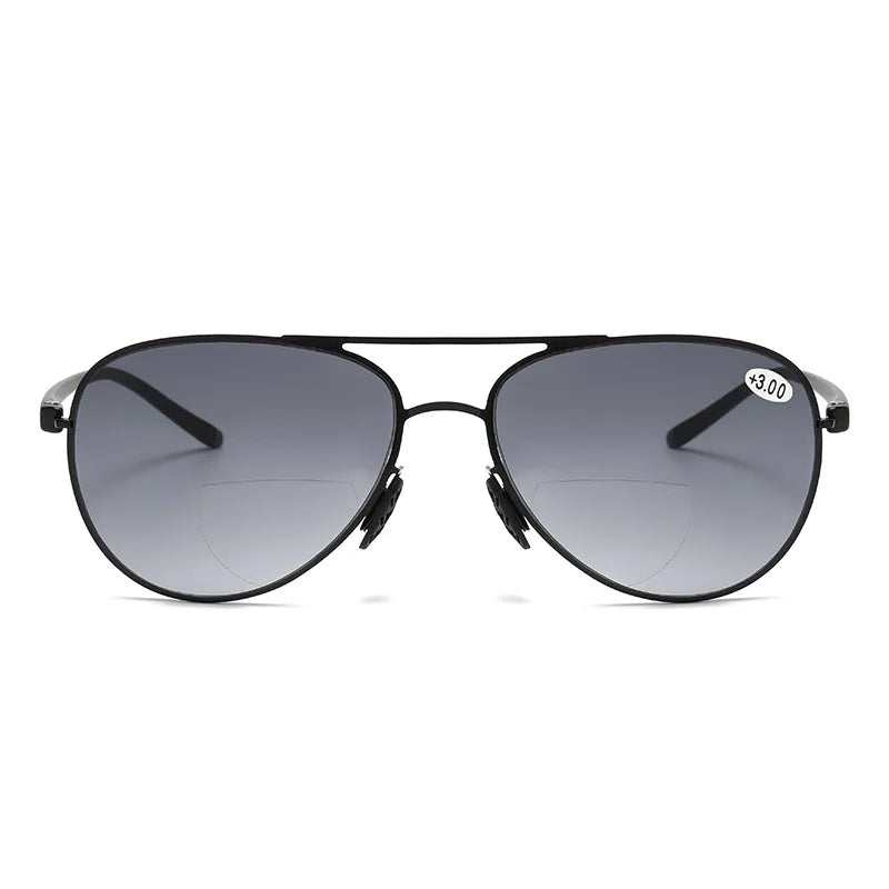 Aristotle Men's Bifocal Reading Glasses - Trendy Double Bridge Sunglasses