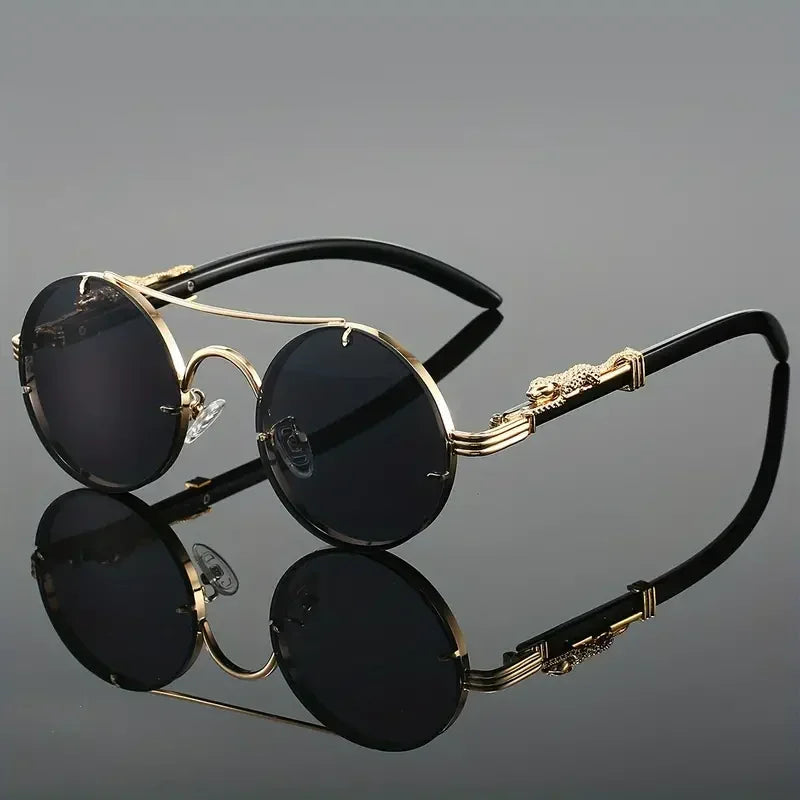 Comoros Retro Round Sunglasses - Men's Double Bridge Multicolor Eyewear