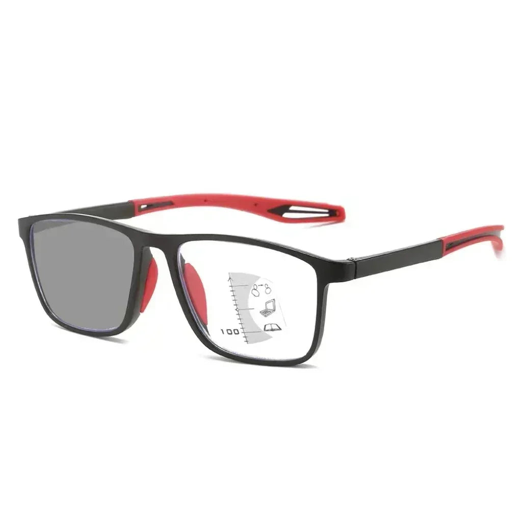 Clement Men's Progressive Multifocal Photochromic Reading Glasses - TR90 Anti-Blue Light Lenses