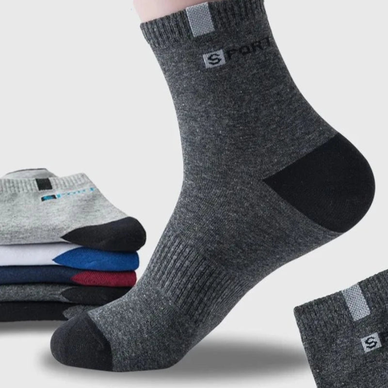 SoftStride Men's Sport Socks - 5 Pairs of Breathable Cotton