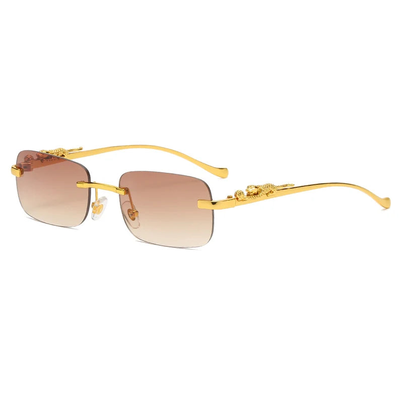 Quebec Men's Frameless Sunglasses Metal Hinges & UV400 Protection