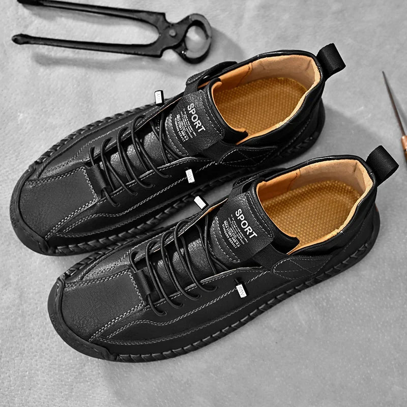 Santiago | Men's Artisan Leather Slip-On Loafers - Chic, Breathable Casual Flats & Moccasins