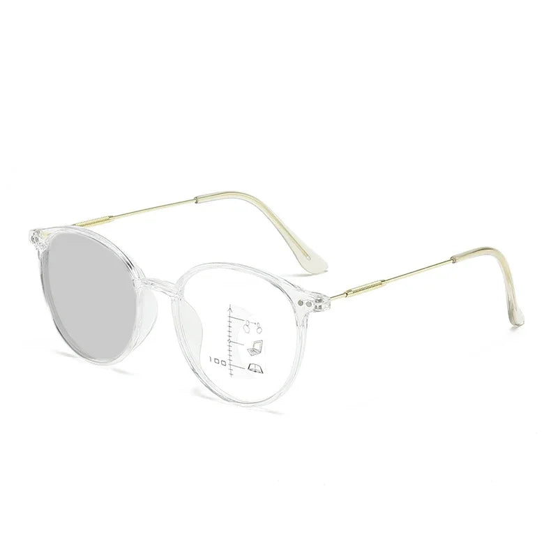 Blaise | Men's Lightweight Round Frame Photochromic Progressive Multifocal Reading Glasses