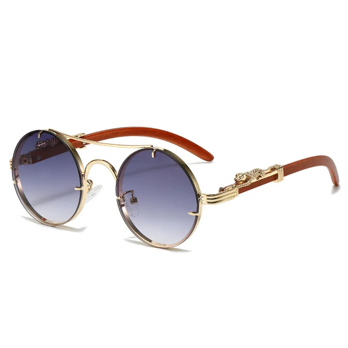 Comoros Retro Round Sunglasses - Men's Double Bridge Multicolor Eyewear