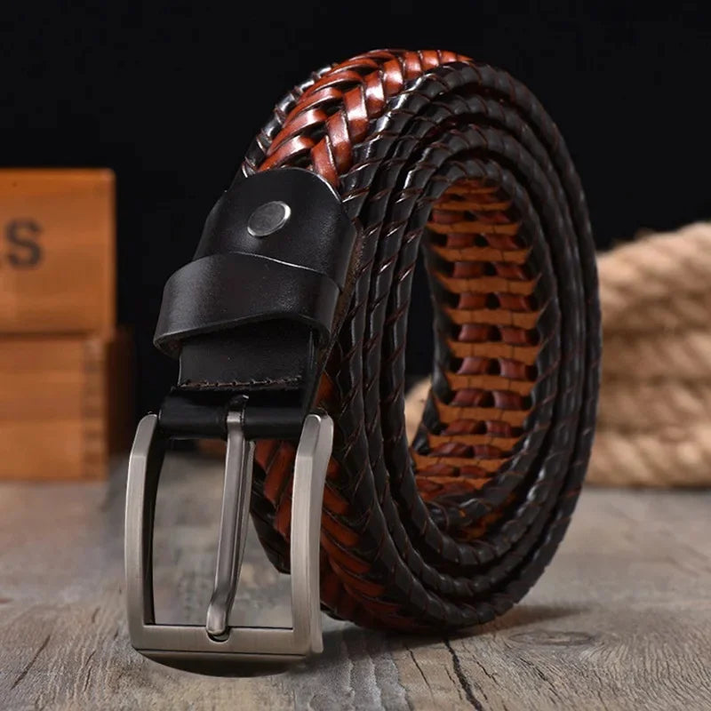 Nile | Men's Artisan Leather Belt - Stylish Retro Design with Breathable Buckle
