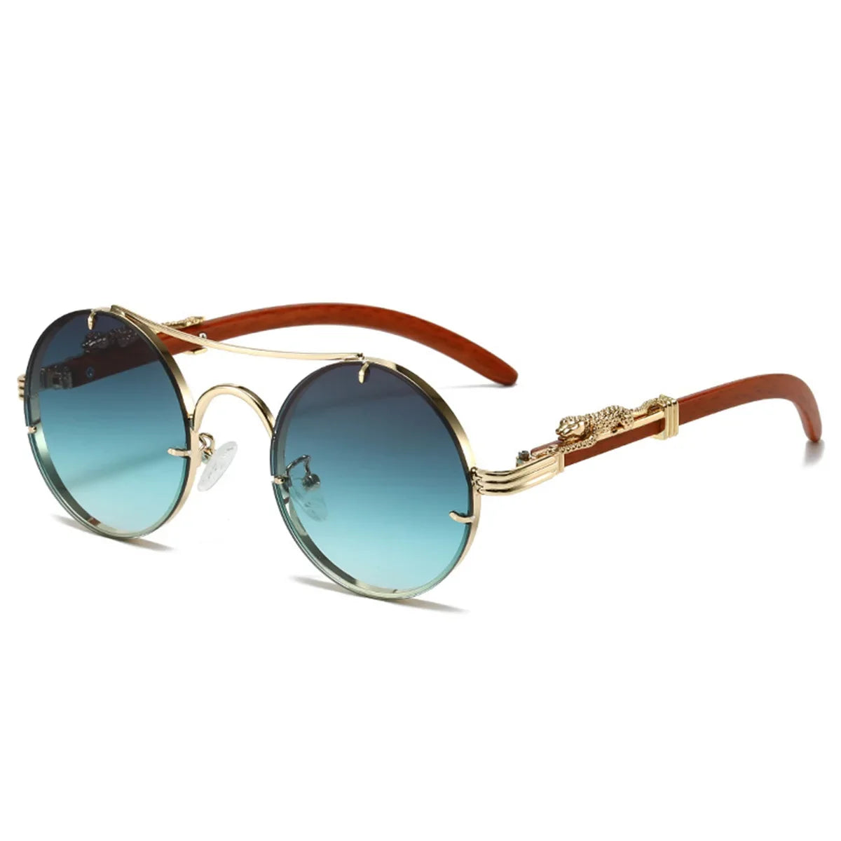 Comoros Retro Round Sunglasses - Men's Double Bridge Multicolor Eyewear