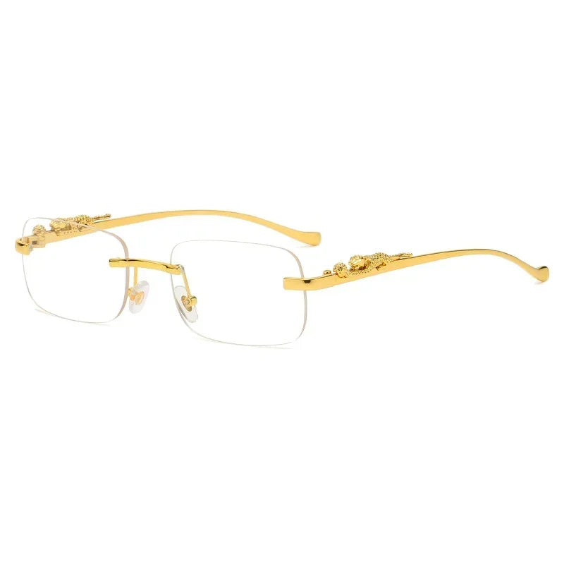 Quebec Men's Frameless Sunglasses Metal Hinges & UV400 Protection