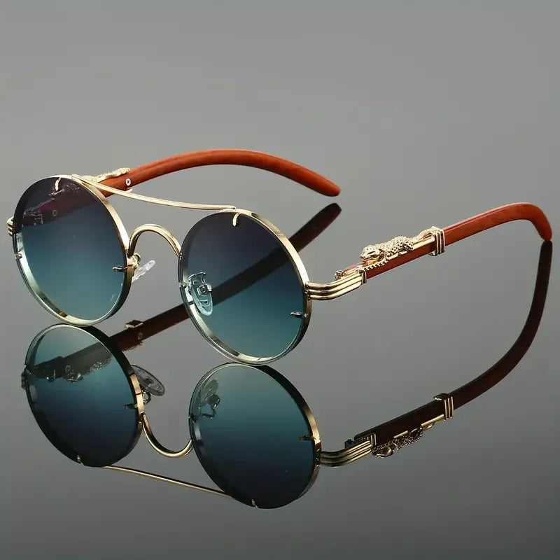 Comoros Retro Round Sunglasses - Men's Double Bridge Multicolor Eyewear